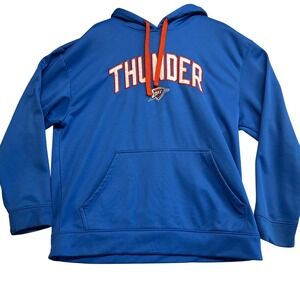 NBA Oklahoma City Thunder Hoodie Mens XL Blue Orange Fleece Pullover Sweatshirt